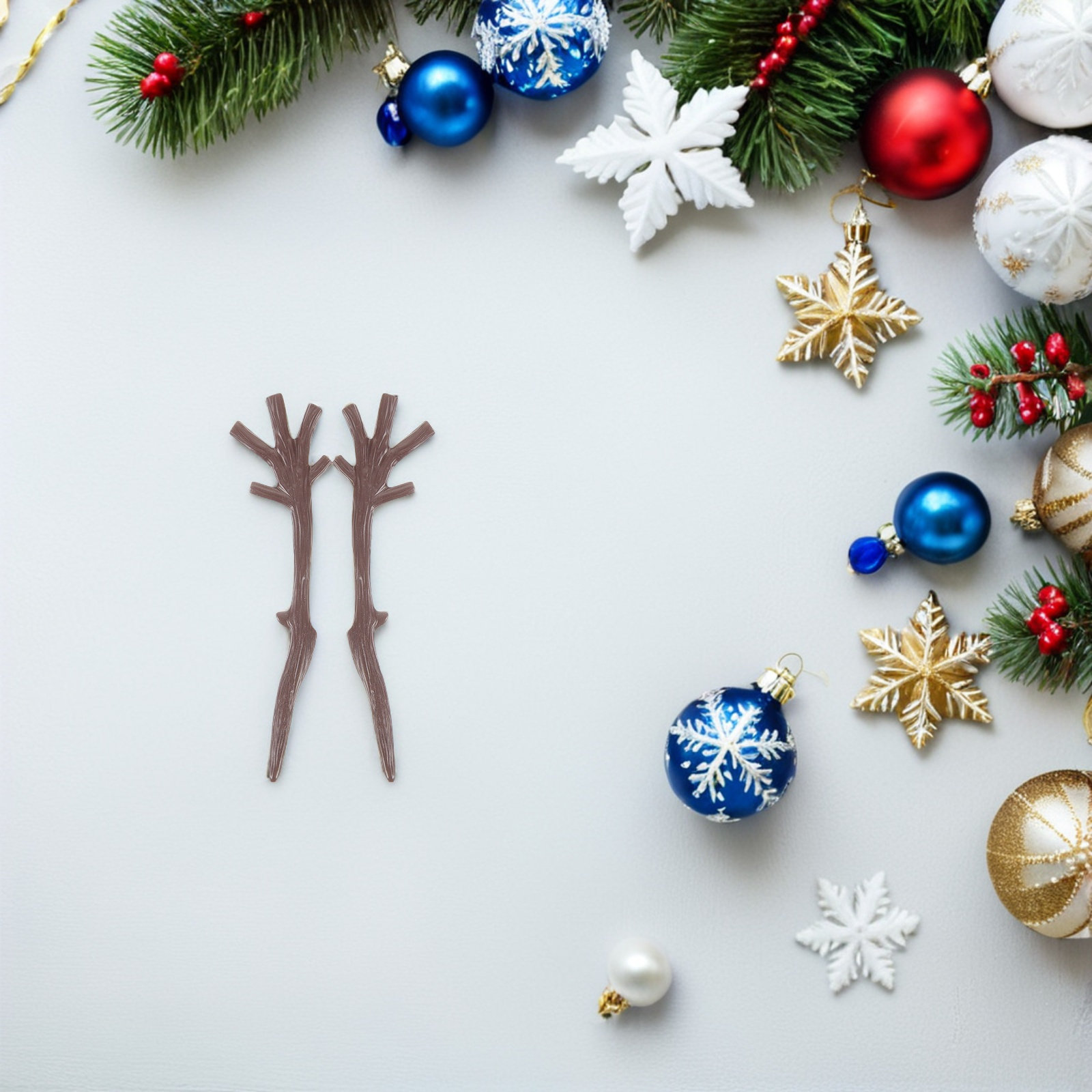 Christmas Tree Artificial - 200 Stück Künstliche Weihnachtsgeweih-Trockenzweige aus Kunststoff,